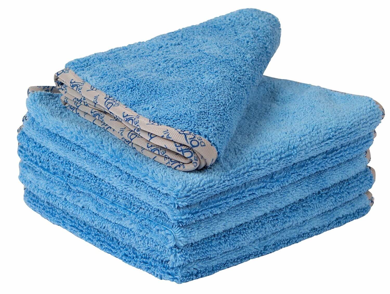 YANTU Toalla de secado de coche de microfibra de felpa de 24 x 12 pulgadas  (paquete de 16) toalla de limpieza multiusos sin bordes para el hogar