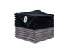 Paquete de 12 toallas de microfibra negro-gris