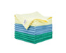 Paquete de 12 toallas de microfibra amarillo-azul-verde